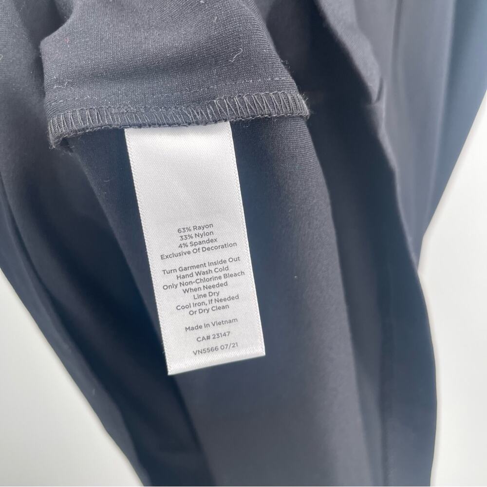 TALBOTS Dress Size 10 Bow Embroidered Cut Out Velvet Ponte Knit A-Line NWT Black - Picture 10 of 12